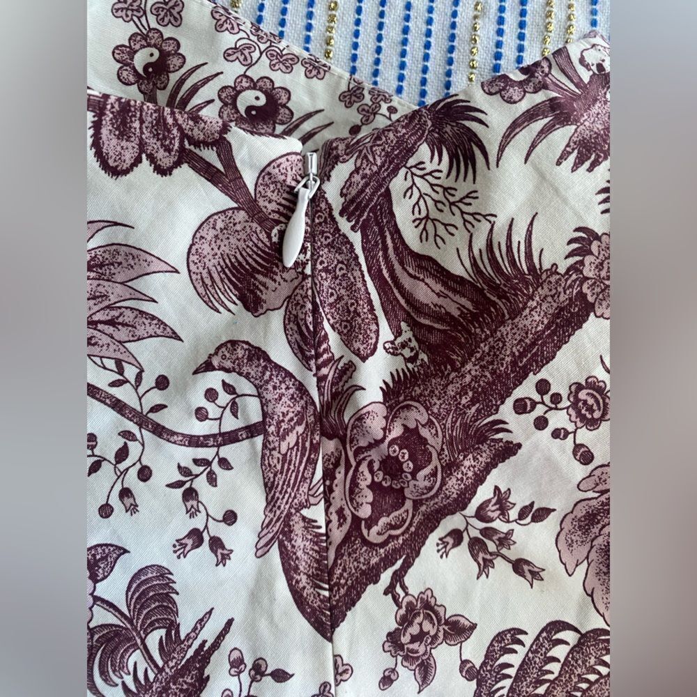 STAUD Maxi Dress Cowl Neck White Brown Paisley Sz 4 Sleeveless mermaid cut - Picture 7 of 10